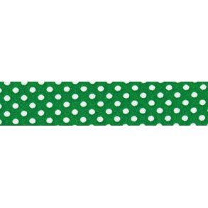 Skrbnd med prikker, grn/hvid, pr. m.