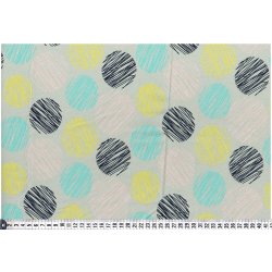 StofRest 0,85 m. kologisk jersey. Striped Circles