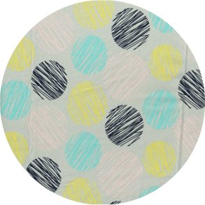 StofRest 0,85 m. kologisk jersey. Striped Circles