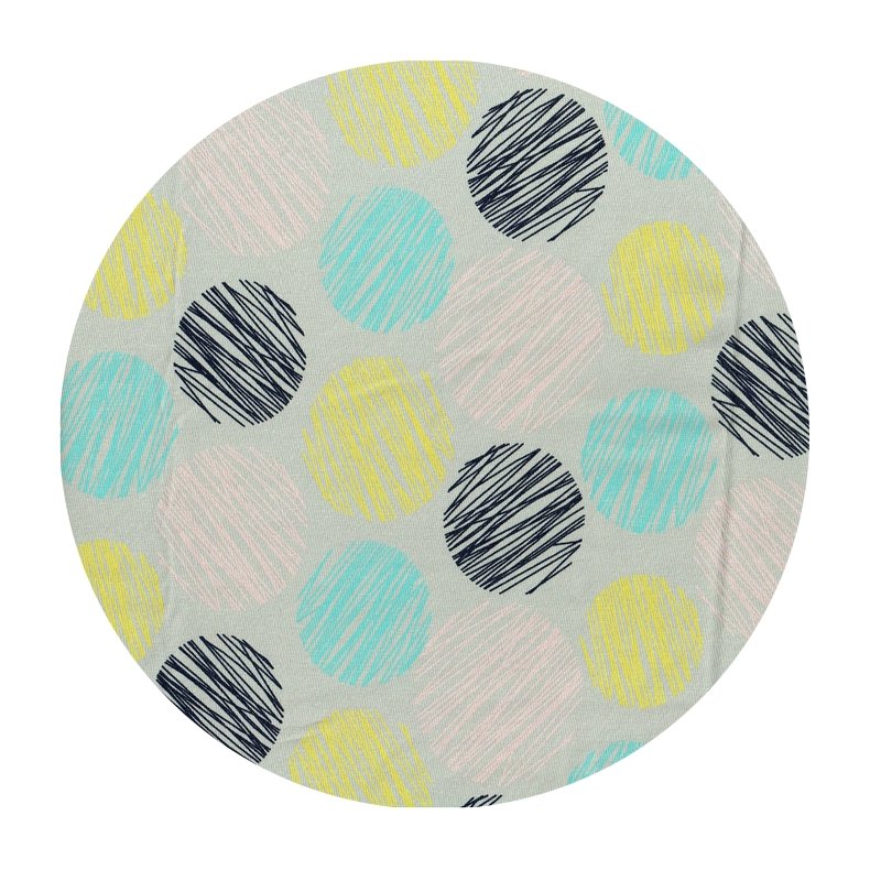 StofRest 0,85 m. kologisk jersey. Striped Circles