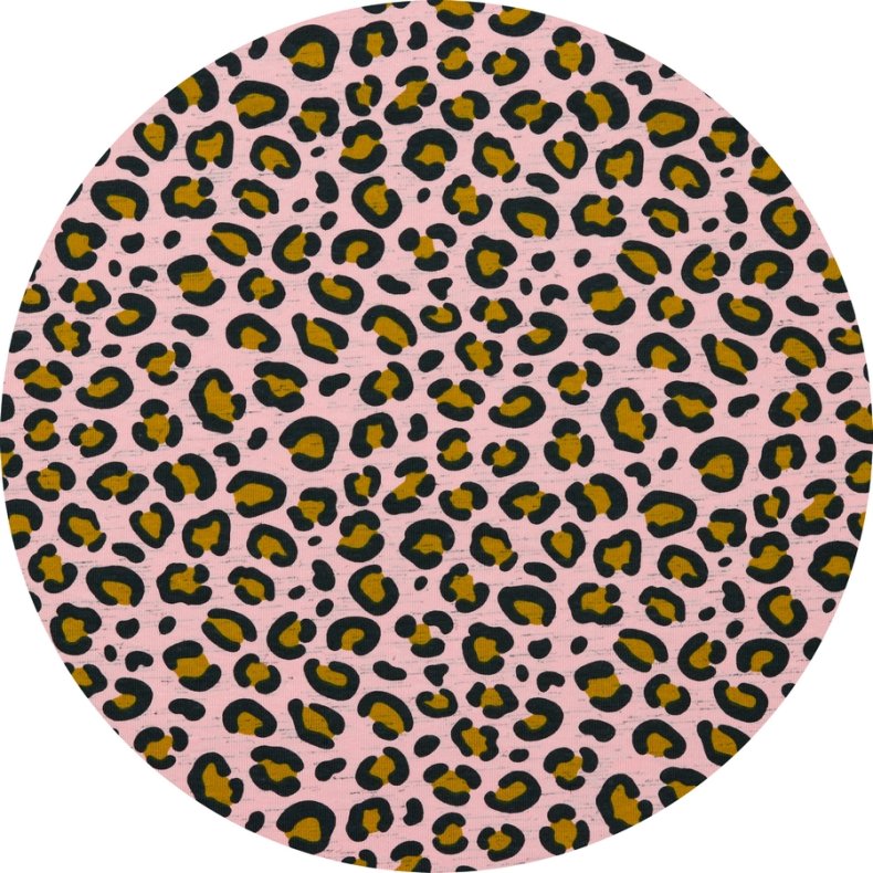 �kologisk Jerseystof med Leopard print, pr. m.