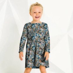 �kologisk Jerseystof med bladranker, pr. m.