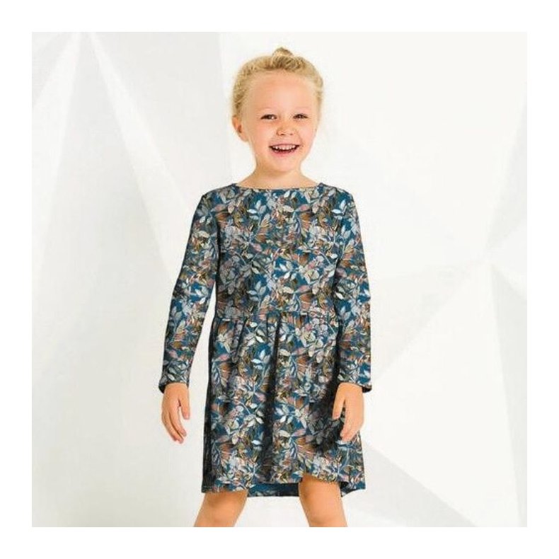 �kologisk Jerseystof med bladranker, pr. m.