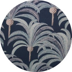 Kanvas stof med palmer p� m�rkbl� bund