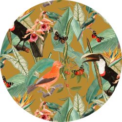 Kanvas stof med tropiske fugle