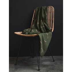 Fatsvvet Viskose Twill. Doodle Lines, flaskegrn, pr. m.