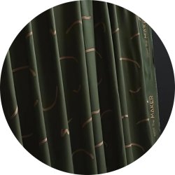 Fatsvvet Viskose Twill. Doodle Lines, flaskegrn, pr. m.