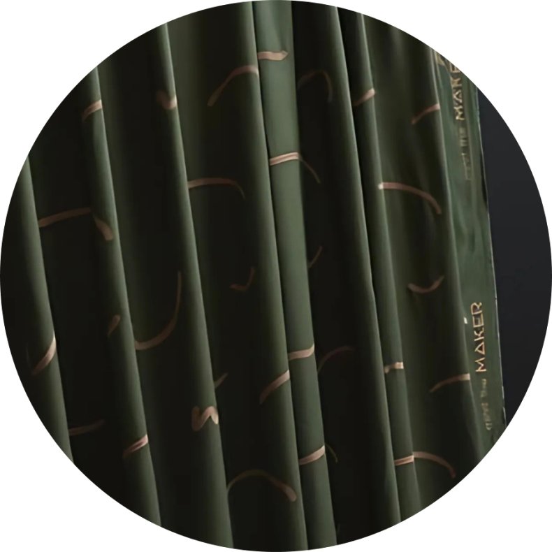 Fatsvvet Viskose Twill. Doodle Lines, flaskegrn, pr. m.