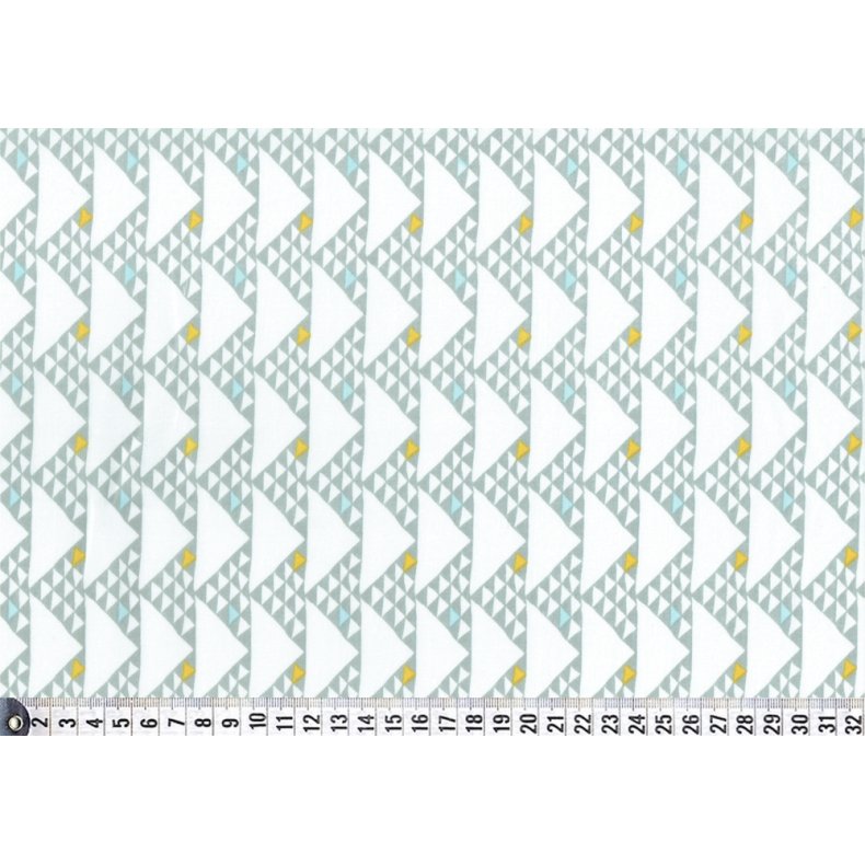�kologisk bomuldsstof med trekanter, pr. m.
