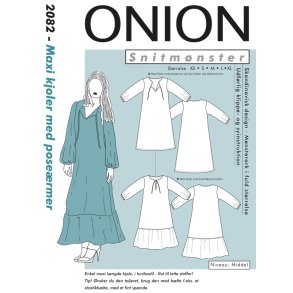 Onion 2082, Maxi kjoler med posermer, str. xs-xl