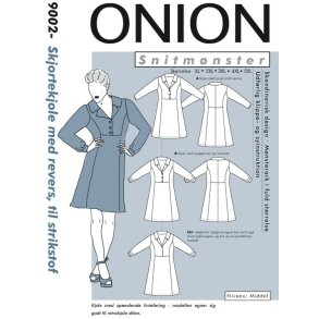 Onion 9002 Plusstrrelser, Skjortekjole med revers, xl-5xl