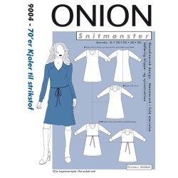 Onion 9004 Plusstrrelse. 70&acute;er kjoler til strikstof, xl-5xl