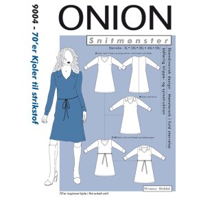 Onion 9004 Plusstrrelse. 70´er kjoler til strikstof, xl-5xl
