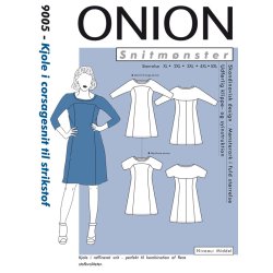Onion 9005 Plusstrrelse. Kjole i corsagestil til strikstof, xl-5xl