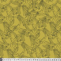 Let stof med stretch. Birds on Curry, pr. m.