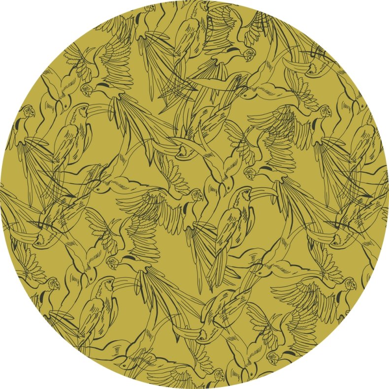 Let stof med stretch. Birds on Curry, pr. m.