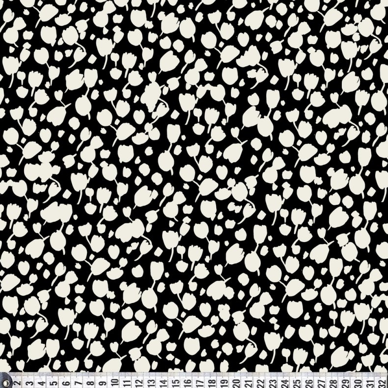 Let stof med stretch. Black &amp; White, pr. m.