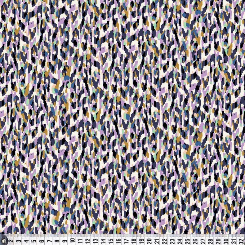 Let stof med stretch. Bricks in blue and purple, pr. m.