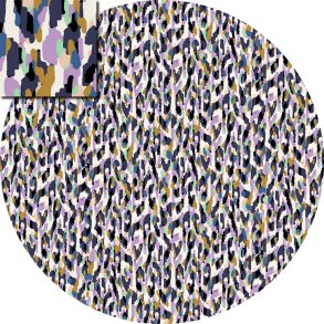 Let stof med stretch. Bricks in blue and purple, pr. m.