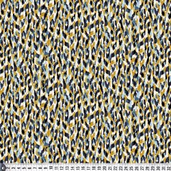 Let stof med stretch. Bricks in blue and ochre, pr. m.