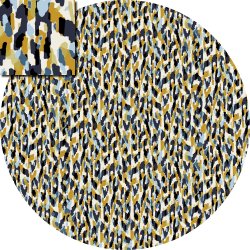 Let stof med stretch. Bricks in blue and ochre, pr. m.