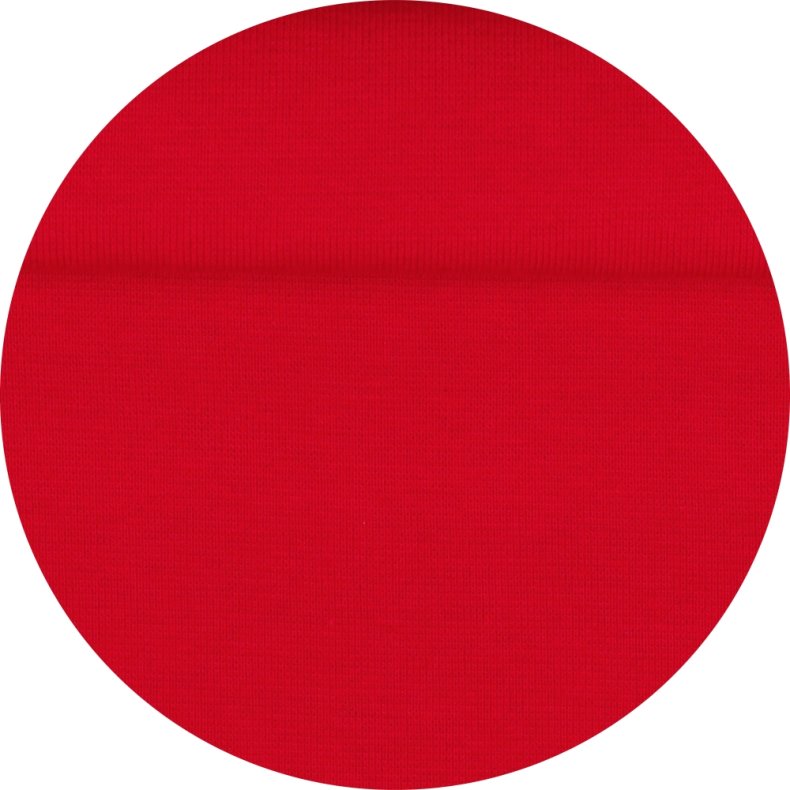 RibStof, rd, kologisk, 1x1 rib, pr. m.