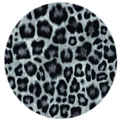 Bomuldsstof med leo-print i sort/hvid