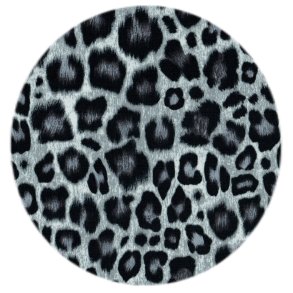 Bomuldsstof med leo-print i sort/hvid