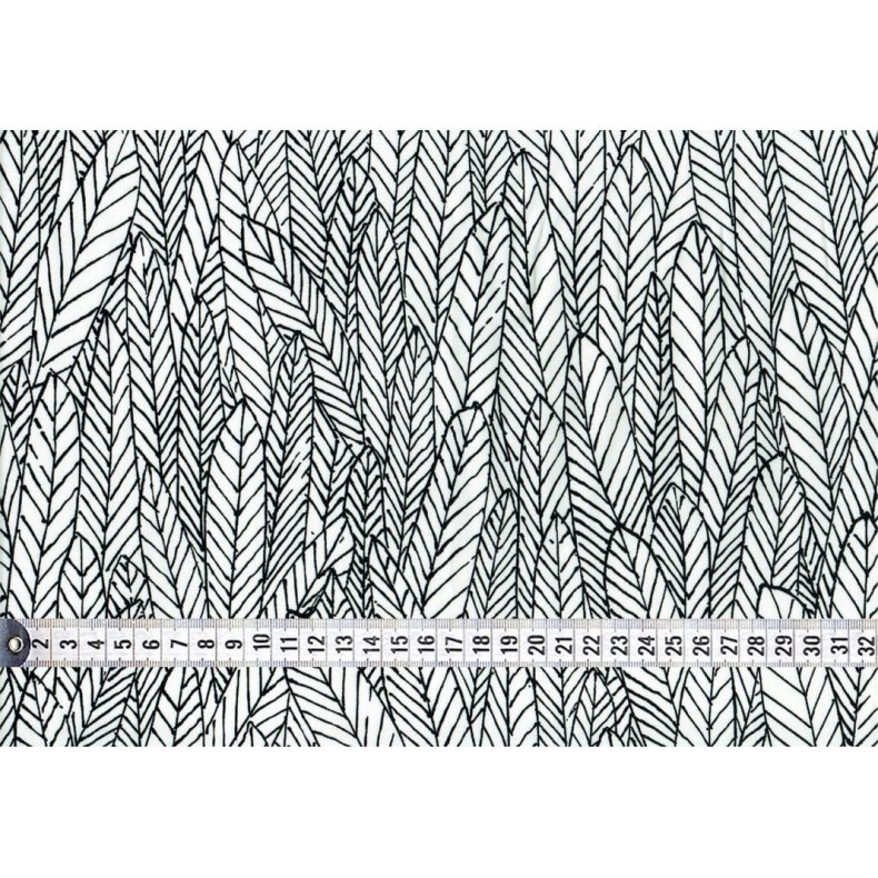 StofRest 1,25 m. Bomuldsstof, Feather Forest