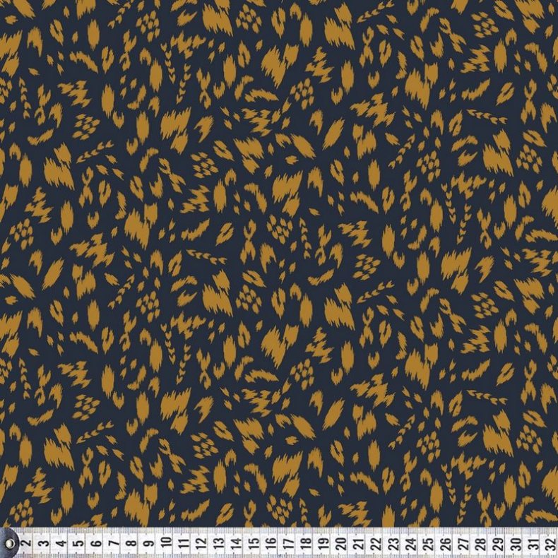 Viskosejersey (modal og tencel) med bladmnster, pr. m.