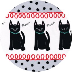 Bomuldsstof. Borderprint med katte, pr. m.