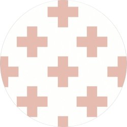 Bomuldsstof, Swiss Cross in Rose, pr. m