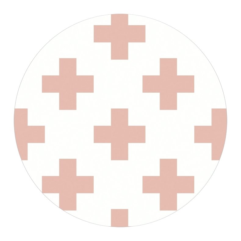 Bomuldsstof, Swiss Cross in Rose, pr. m
