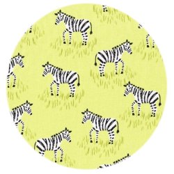 DesignerStof med zebraer p� citrongul bund