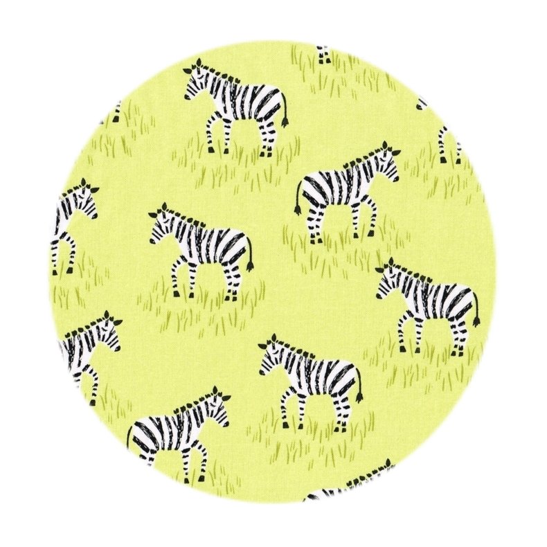 DesignerStof med zebraer p� citrongul bund