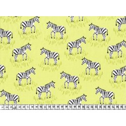 DesignerStof med zebraer p� citrongul bund