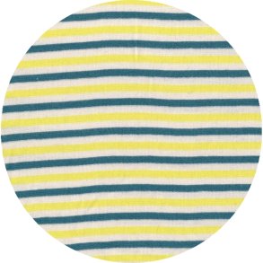 RibStof. Striber i gul, petrol og r�hvid, pr. m.