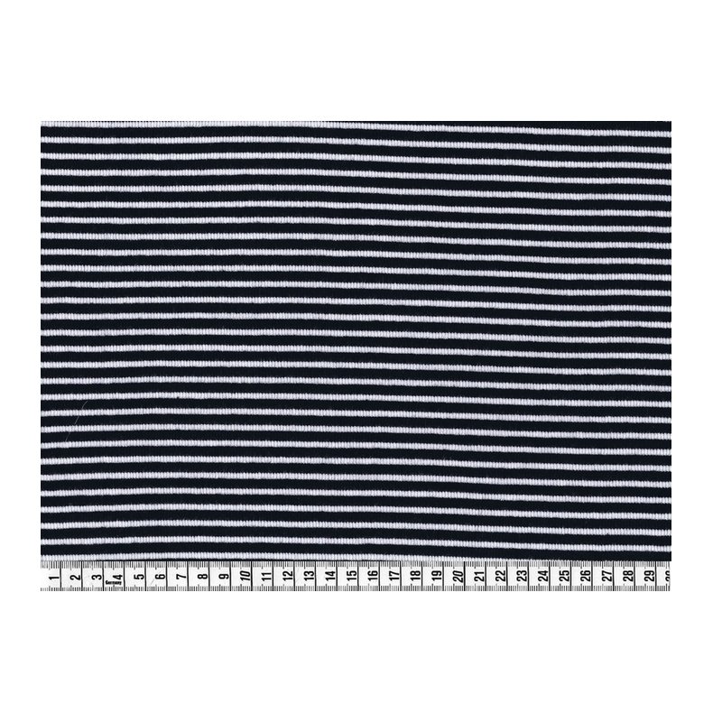 RibStof 2x2; striber i sort og hvid, pr. m.