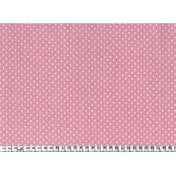 Let bomuldsstof med prikker, rosa/hvid, pr. m.
