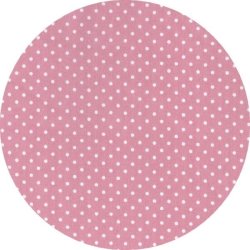 Let bomuldsstof med prikker, rosa/hvid, pr. m.