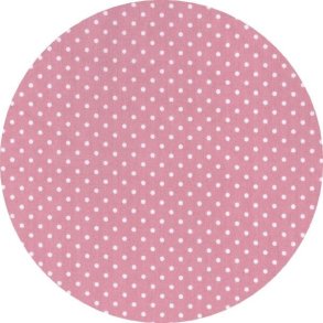Let bomuldsstof med prikker, rosa/hvid, pr. m.