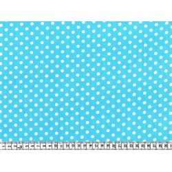 RK, Babyfljl med prikker, turkis/hvid, pr. cm.