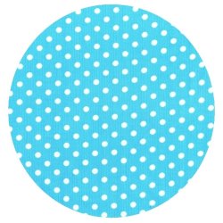 RK, Babyfljl med prikker, turkis/hvid, pr. cm.