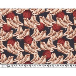 Riley Blake, Stof med Sneakers, sort, pr. m.