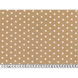 Stof med stjerner, cafe au lait/hvid, pr. m.