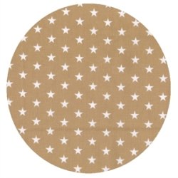 Stof med stjerner, cafe au lait/hvid, pr. m.