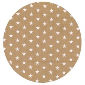 Stof med stjerner, cafe au lait/hvid, pr. m.