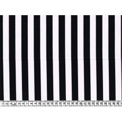 StofRest 0,45 m. Twill med brede striber, sort/hvid