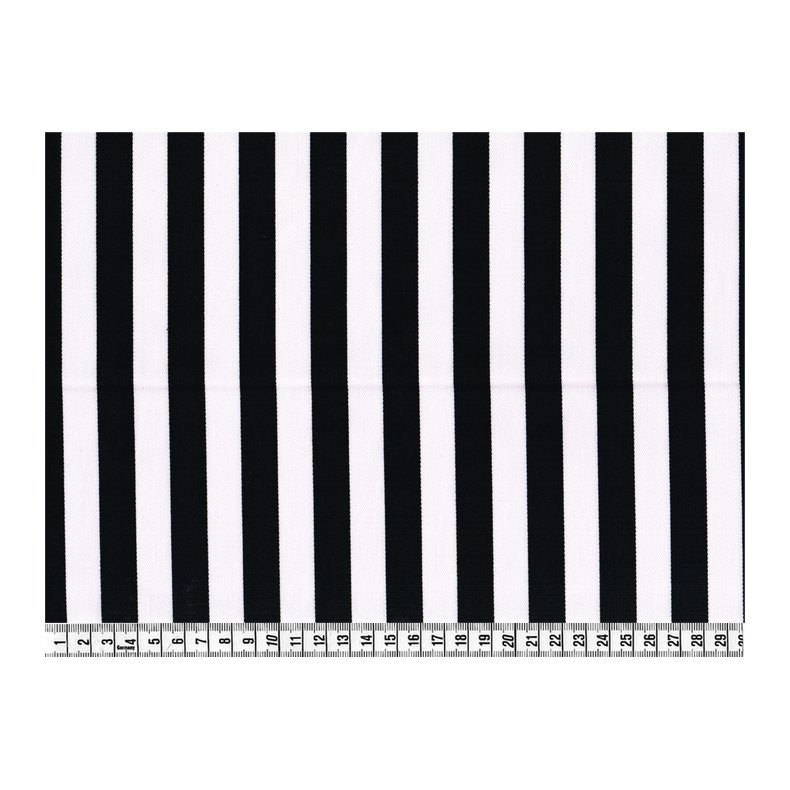 StofRest 0,45 m. Twill med brede striber, sort/hvid