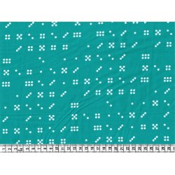 Stof med prikker, Domino Dots i turkisgrn, Michael Miller Fabrics ,  pr. m